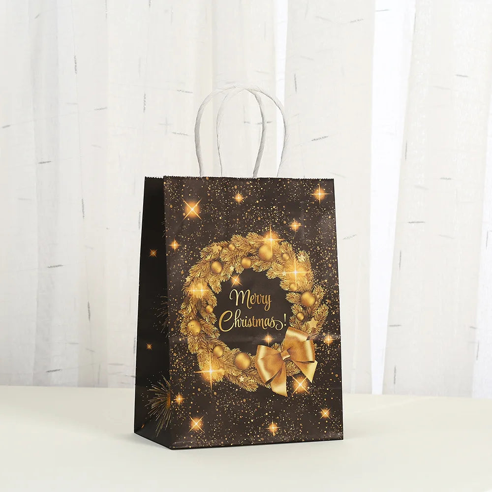 Golden Glow Christmas Gift Bags