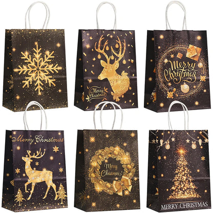 Golden Glow Christmas Gift Bags