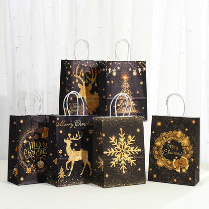 Golden Glow Christmas Gift Bags