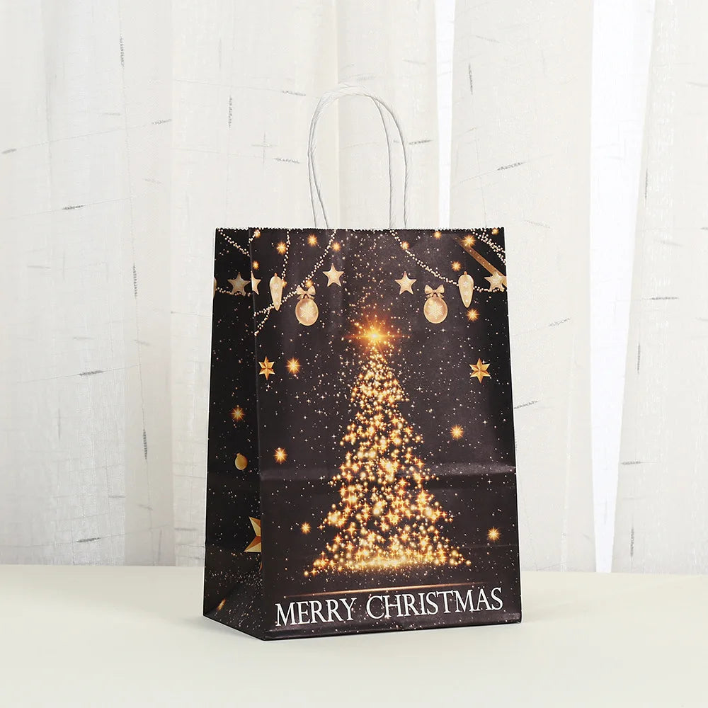 Golden Glow Christmas Gift Bags